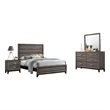 Pemberly Row 4-Piece Rustic Full Bedroom Set in Two-Tone Oak Gray