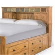 Pemberly Row King Storage Bed with Bookcase Headboard in Light Brown