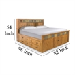 Pemberly Row King Storage Bed with Bookcase Headboard in Light Brown