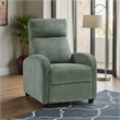 Pemberly Row Manual Push Back Reclining Chair in Green Corduroy
