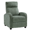 Pemberly Row Manual Push Back Reclining Chair in Green Corduroy