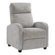 Pemberly Row Manual Push Back Reclining Chair in Light Gray Corduroy