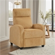 Pemberly Row Manual Push Back Reclining Chair in Yellow Corduroy