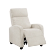 Pemberly Row Manual Push Back Reclining Chair in Beige Corduroy