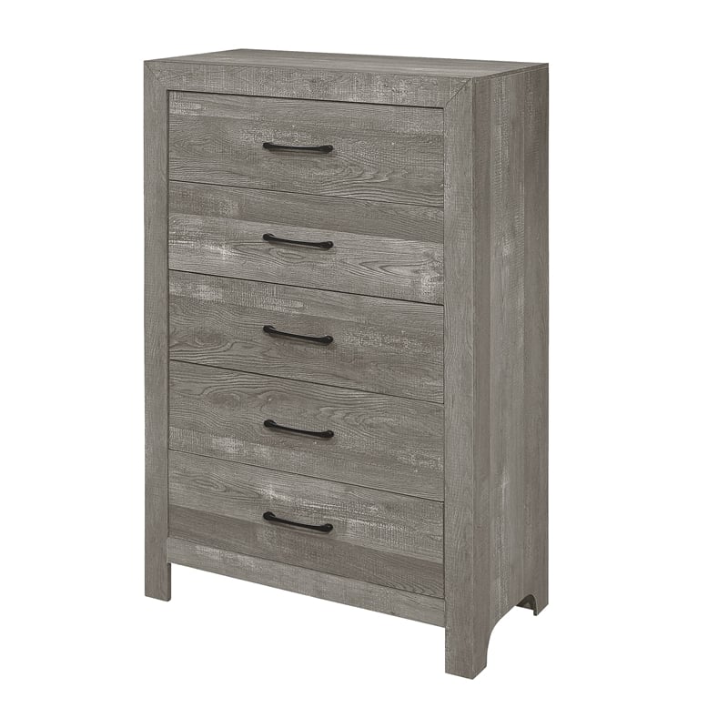 Pemberly Row 3-Piece Farmhouse Full Bedroom Set in Gray and Black