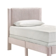Pemberly Row Twin Platform Bed with Textured Headboard in Pink