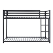 Pemberly Row 78 Inch Twin Bunk Bed with Mounted Ladder in Black