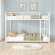 Pemberly Row 78 Inch Twin Bunk Bed with Mounted Ladder in White