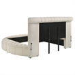 Pemberly Row Upholstered Eastern King Round Storage Bed in Ivory