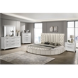 Pemberly Row Upholstered Eastern King Round Storage Bed in Ivory
