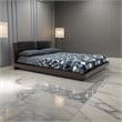 Pemberly Row Low Profile Pillow Upholstered King Bed in Dark Gray