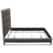 Pemberly Row Queen Bed with Silver Metal Frame in Gray Faux Leather