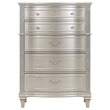 Pemberly Row 6-Drawer Curved Front Bedroom Chest in Silver Oak