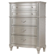 Pemberly Row 6-Drawer Curved Front Bedroom Chest in Silver Oak