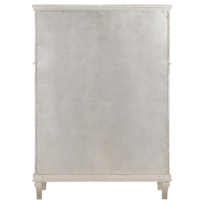Pemberly Row 6-Drawer Curved Front Bedroom Chest in Silver Oak