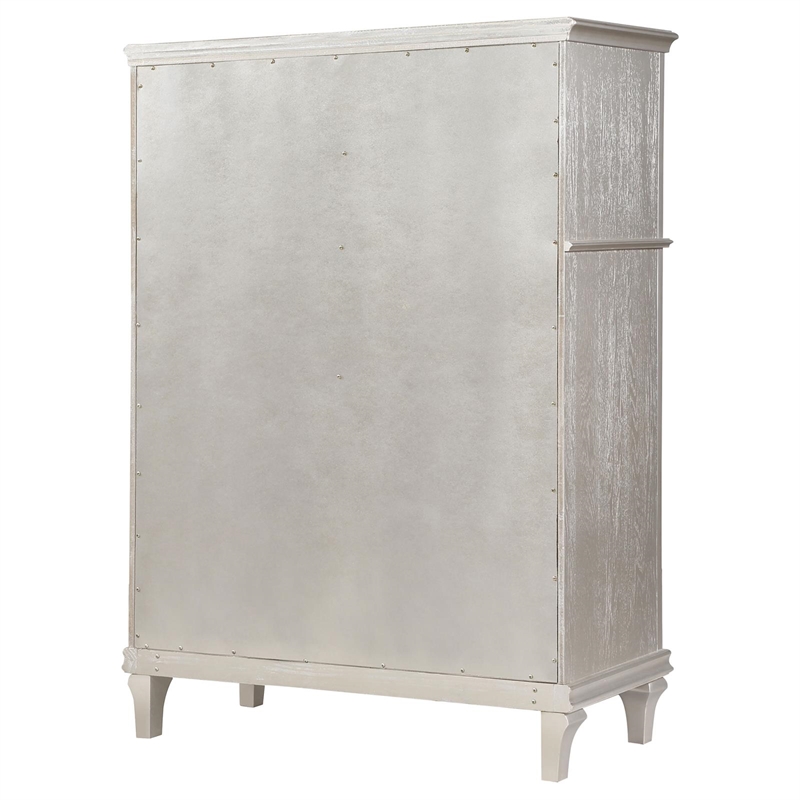 Pemberly Row 6-Drawer Curved Front Bedroom Chest in Silver Oak