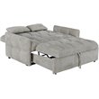 Pemberly Row Convertible Sleeper Sofa Bed in Light Gray Chenille