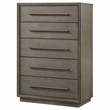 Pemberly Row Transitional 5-Drawer Bedroom Chest in Taupe Oak