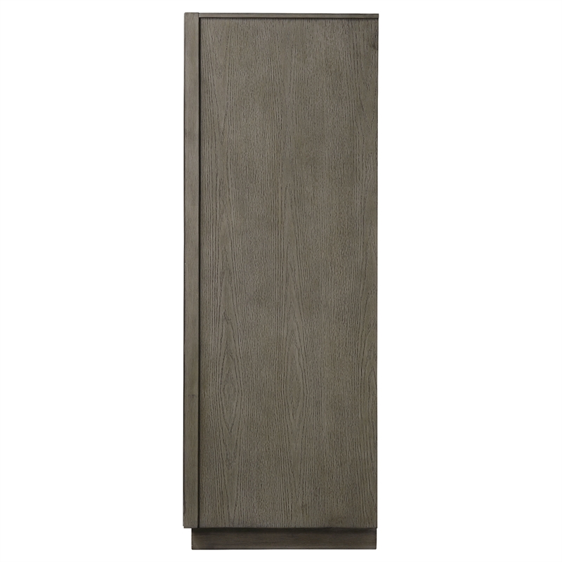 Pemberly Row Transitional 5-Drawer Bedroom Chest in Taupe Oak