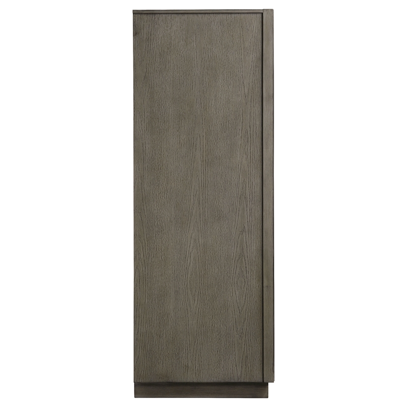 Pemberly Row Transitional 5-Drawer Bedroom Chest in Taupe Oak