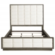 Pemberly Row 80 Inch California King Upholstered Panel Bed in Taupe Oak