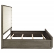 Pemberly Row 80 Inch California King Upholstered Panel Bed in Taupe Oak