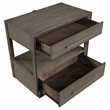 Pemberly Row 2-Drawer Nightstand with Open Shelf in Taupe Oak