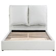 Pemberly Row Upholstered Queen Panel Bed with Pillows in White Boucle
