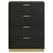 Pemberly Row 4-Drawer Mid-Century Modern Bedroom Chest in Black