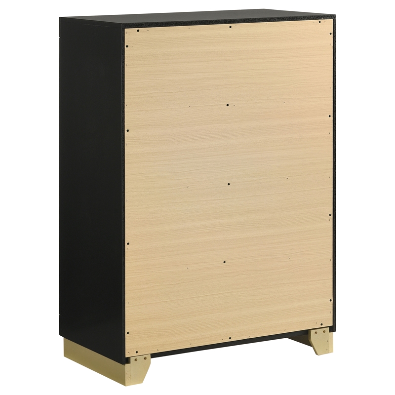 Pemberly Row 4-Drawer Mid-Century Modern Bedroom Chest in Black