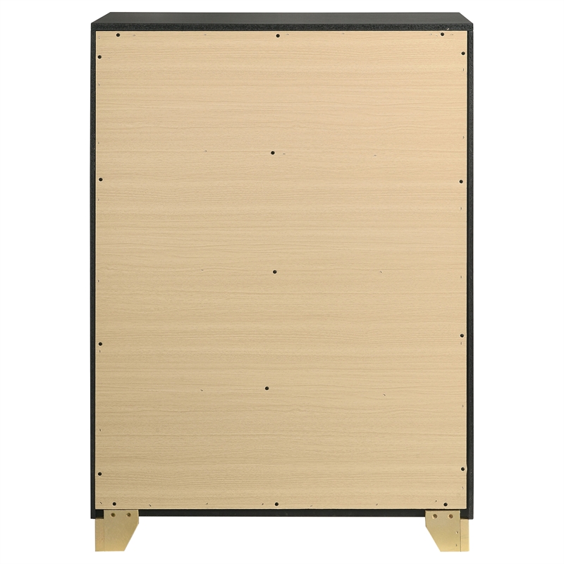 Pemberly Row 4-Drawer Mid-Century Modern Bedroom Chest in Black