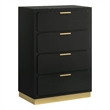 Pemberly Row 4-Drawer Mid-Century Modern Bedroom Chest in Black