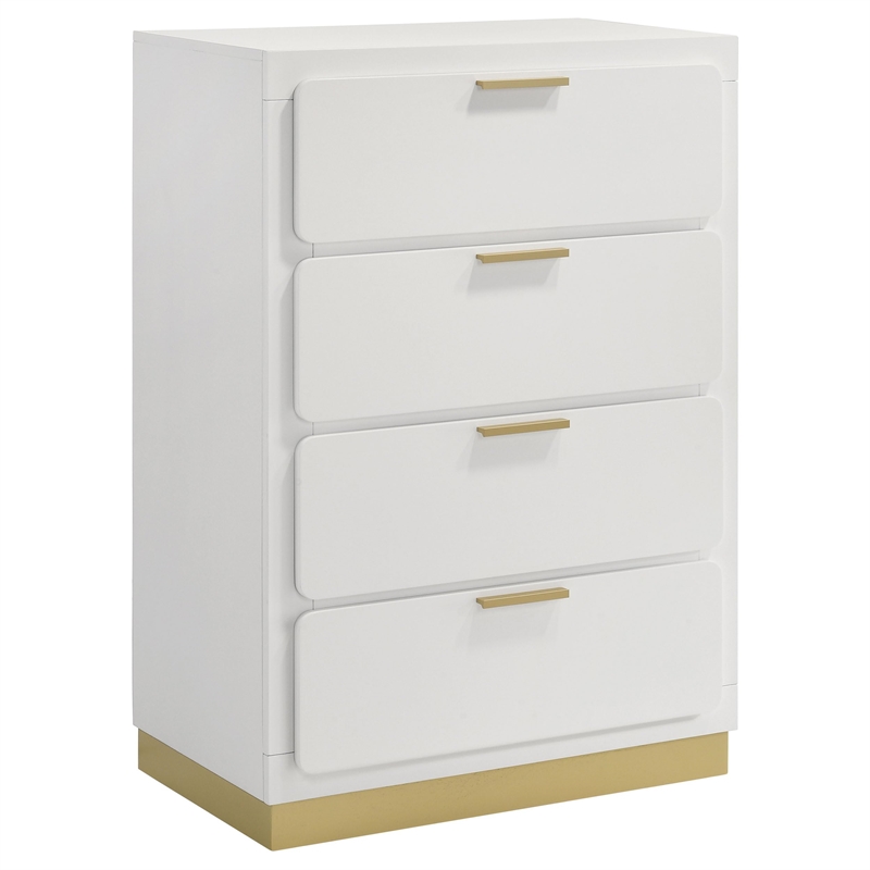 Pemberly Row 4-Drawer Mid-Century Modern Bedroom Chest in White
