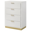 Pemberly Row 4-Drawer Mid-Century Modern Bedroom Chest in White