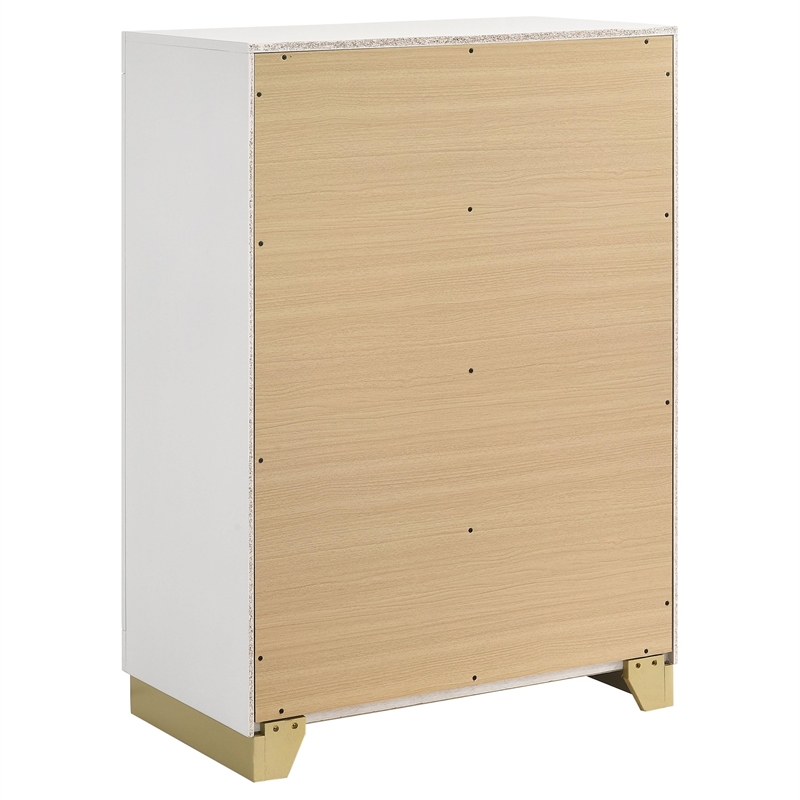 Pemberly Row 4-Drawer Mid-Century Modern Bedroom Chest in White