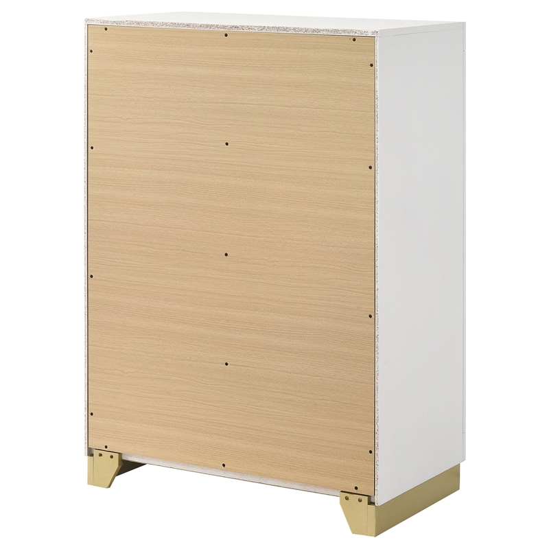 Pemberly Row 4-Drawer Mid-Century Modern Bedroom Chest in White