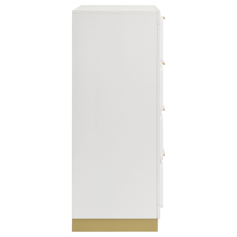 Pemberly Row 4-Drawer Mid-Century Modern Bedroom Chest in White