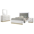 Pemberly Row 4-Piece California King LED Bedroom Set in White