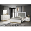 Pemberly Row 4-Piece Eastern King LED Glam Bedroom Set in White