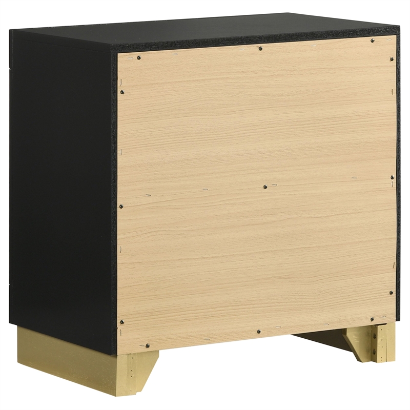 Pemberly Row 5-Piece Eastern King LED Glam Bedroom Set in Black