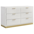 Pemberly Row 5-Piece Eastern King LED Glam Bedroom Set in White