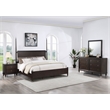Pemberly Row 4-Piece Queen Four-Poster Modern Bedroom Set in Brown