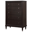 Pemberly Row Transitional 5-Drawer Modern Bedroom Chest in Brown