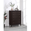 Pemberly Row Transitional 5-Drawer Modern Bedroom Chest in Brown