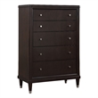 Pemberly Row Transitional 5-Drawer Modern Bedroom Chest in Brown