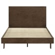 Pemberly Row 48 Inch Queen Wood Platform Panel Bed in Warm Brown