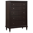 Pemberly Row 5-Piece Queen Four-Poster Modern Bedroom Set in Brown