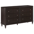 Pemberly Row 5-Piece Queen Four-Poster Modern Bedroom Set in Brown