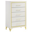 Pemberly Row 5-Piece Queen Wingback Bedroom Set in Beige and White