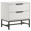Pemberly Row Modern 2-Drawer Nightstand Bedside Table in White
